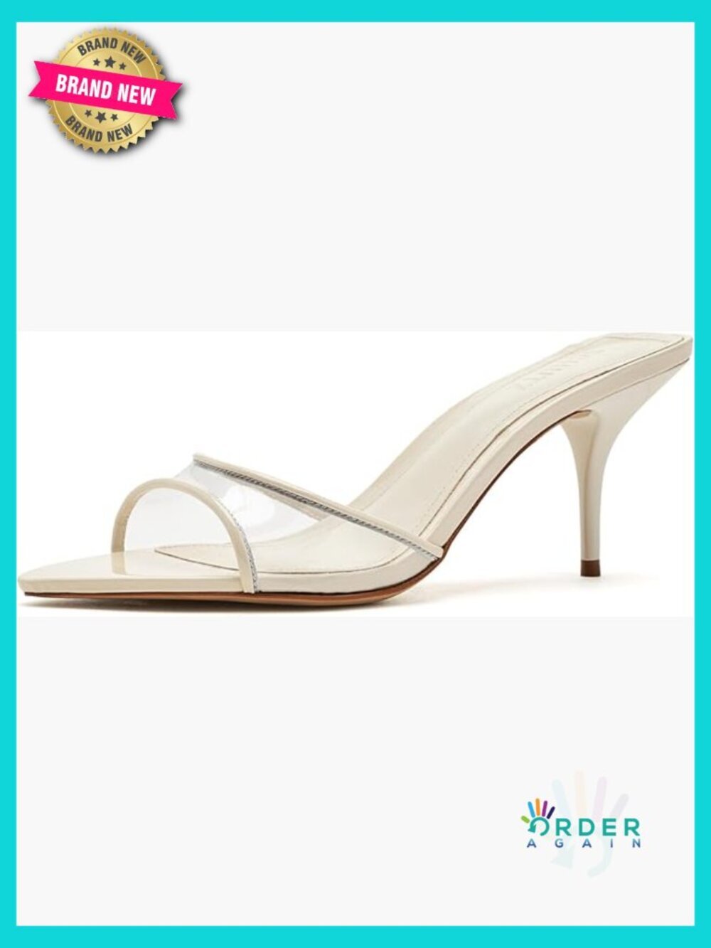 Elodie Vinyl Heeled Sandals Open Toe Stiletto Slip On Dressy Summer Chic